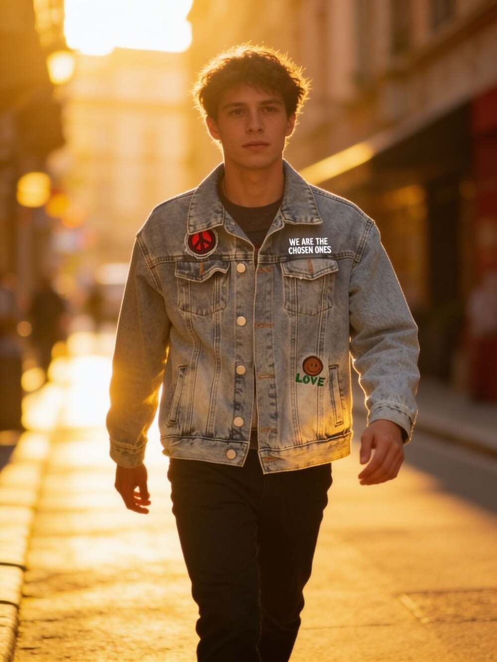 Forever 21 Ron Bass Freedom Embroidered Patches Denim Jacket 9/10